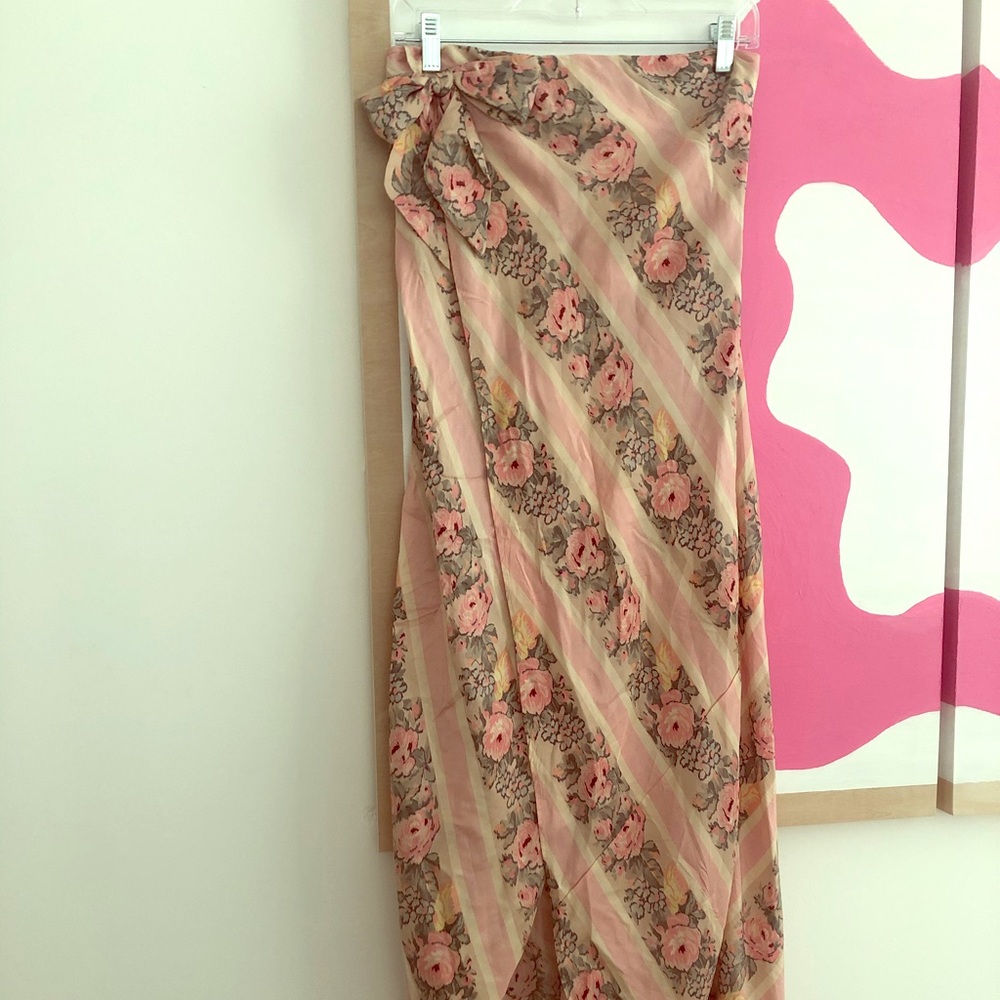 jolene floral silk maxi skirt